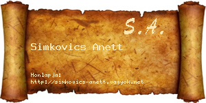 Simkovics Anett névjegykártya