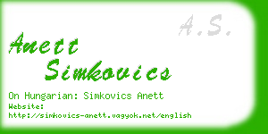 anett simkovics business card